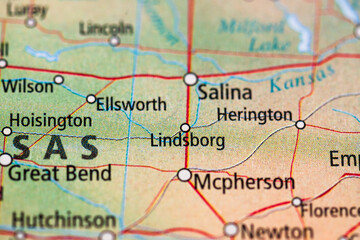 Kansas map macro focusing on Garnett and Iola towns.