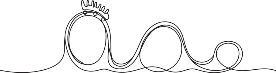One continuous line drawing of National Roller Coaster Day vector illustration. one line art icon drawing vector © sadi