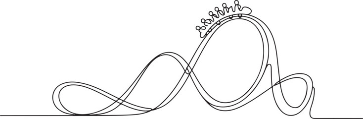 One continuous line drawing of National Roller Coaster Day vector illustration. one line art icon drawing vector © sadi