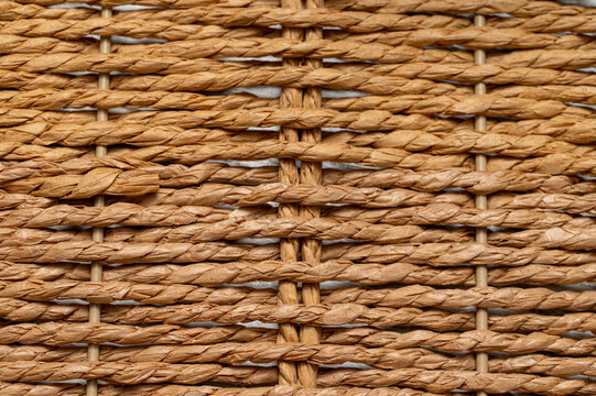 Braided esparto grass rope creating a flat surface for various uses. Esparto grass ropes. Braided background