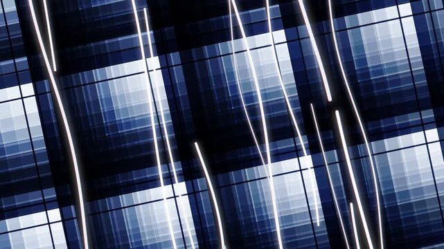 Blue Plaid Fabric Texture Background.