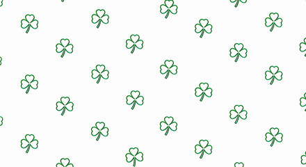Minimal Shamrock Outline Seamless Pattern
