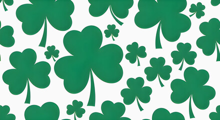 Bold Clover Seamless Pattern for St Patrick&rsquo;s Day
