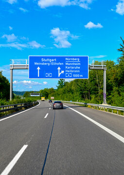 A81 in Fahrtrichtung S&uuml;den vor Kreuz Weinsberg in Baden-W&uuml;rttemberg