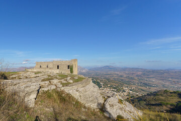 The Isolated Quartiere Spagnolo (Spanish Quarter) Fortress on the Dramatic Cliff Edge of Mount Erice, Sicily