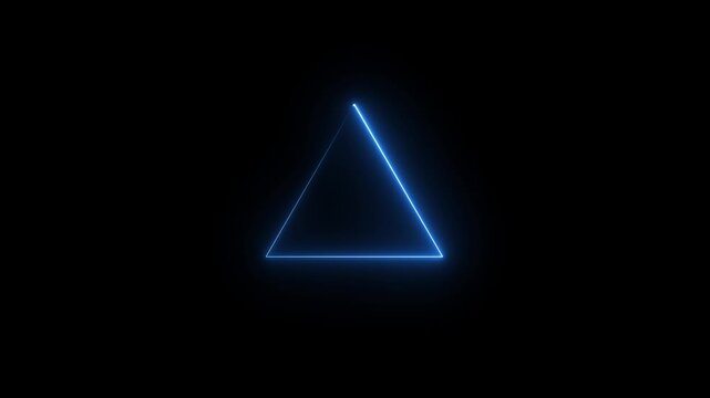 Simple neon triangle animation Triangle animation by cyan neon on black background.