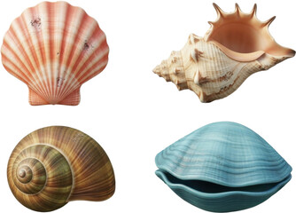 Obraz premium Collection of seashells with different shapes 1.