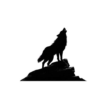 silhouette of a howling wolf