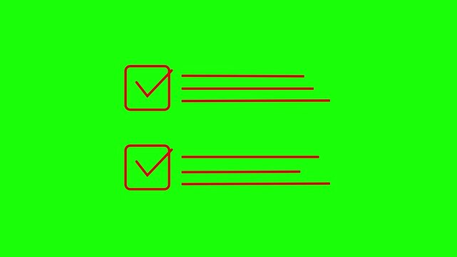 Simple illustration of two checkboxes with lines on a green background