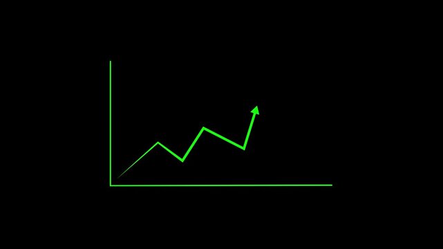A bright green line graph shows positive growth and financial progress