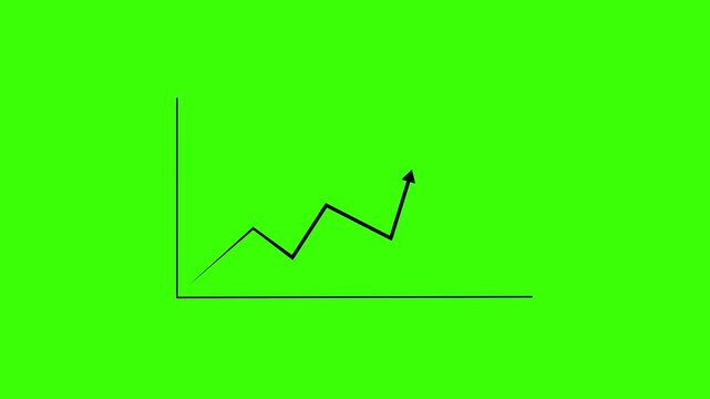 Simple line graph showing an upward trend on a green background