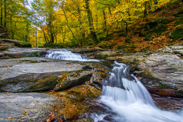The Suuctu Waterfall in Bursa District of Turkey