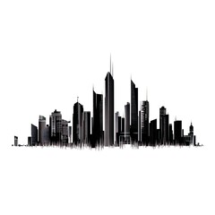 Fototapeta premium silhouette of a modern skyscrapper