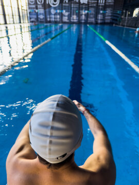 man in swimming pool