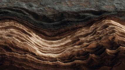 Obraz premium Erosion layers in earthy tones abstract texture.