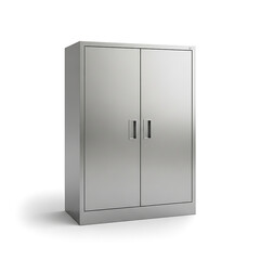 Modern Metal Cabinet With Two Doors And Two Handles