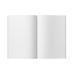 Naklejka premium Blank open book with white pages on transparent background