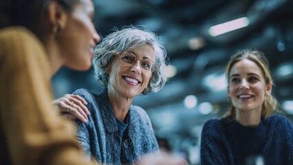 Obraz premium Three women in a happy business meeting
