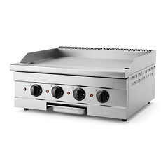 Obraz premium Commercial Griddle Flat Top Grill with Four Burner Controls for Restaurants and Cafes