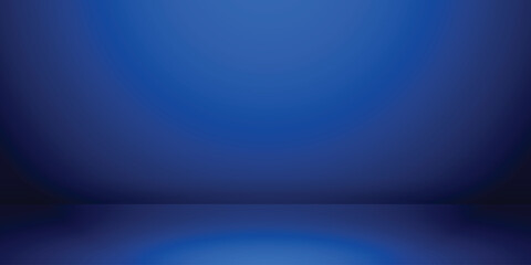 Abstract gradient soft dark blue light studio room background decoration