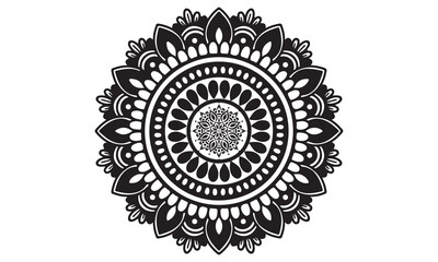 Intricate Floral Mandala Design, Spiritual Symbol, Peaceful Meditation Art, Zen Garden Decor