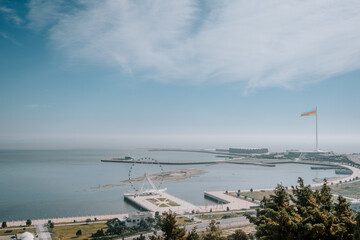 National Flag of Azerbaijan at Reopened National Flag Square in Baku