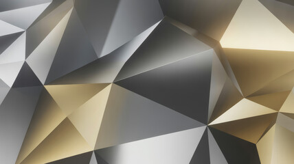 Obraz premium Modern abstract geometric pattern with gold and silver triangles