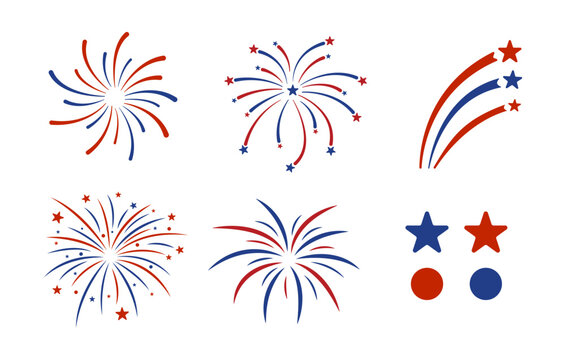 4th of July Fireworks Vector, Fireworks Svg, Independence Day Svg, 4th of July Elements Vector, 4th of July Fireworks Clipart, Fireworks vectors -V02.  