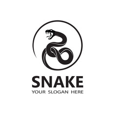 illustration of black snake isolated on white background