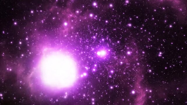Vibrant purple nebula and countless stars in deep space