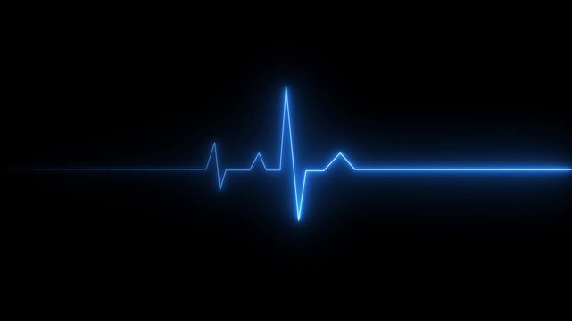 glowing Neon Abstract digital heartbeat plus animation. colorful heartbeat icon animation. Heart beat electric neon line color animation. Black background neon light heartbeat display 4k video.