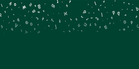 Falling numbers. Math study concept with flying digits. Back to school mathematics banner on blackboard background. Falling numbers vector illustration.