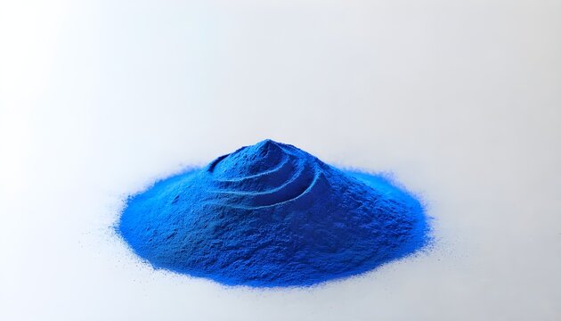 Vibrant Blue Spirulina Powder on Minimalist Background