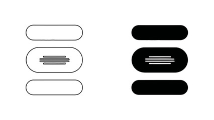 Obraz premium Abstract UI Navigation Menu Icons , Minimalist Hamburger List Toggle Buttons for Web and App Interface Design, Line and Solid Style, 4K Vector Illustration