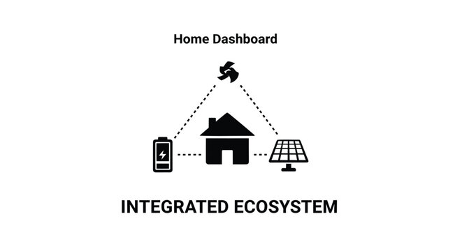Smart home ecosystem vector icon