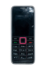 Classic mobile phone representing vintage wireless communication technology on transparent background