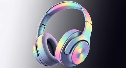Bright Multicolor Headphones Modern Audio Concept