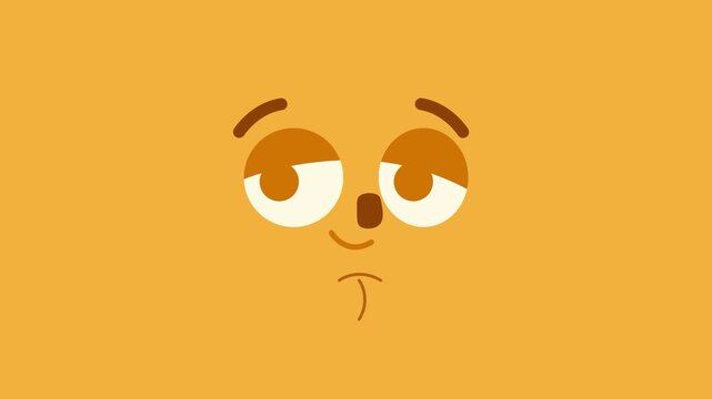 Animated vector stylized face loop. Expressive character with emotions and facial gestures, perfect for social media, explainer videos, and modern motion graphics on a clean background