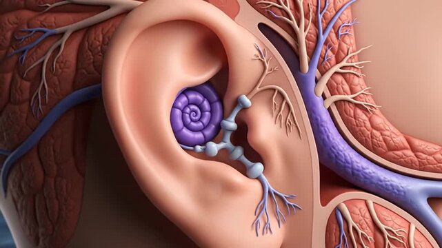 Human Ear Anatomy Detailed.