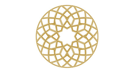 Fototapeta premium Intricate Geometric Golden Mandala Pattern Circular Design.