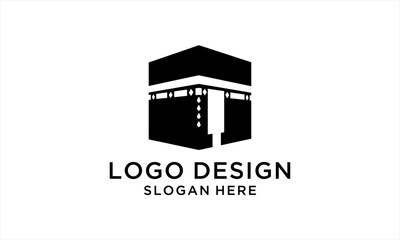 Kaaba Logo Design for Islamic Pilgrimage and Religious Services.