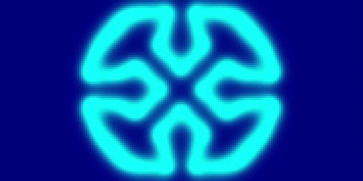 Cosmic Boids Flocking in a Circular Formation against a Deep Blue Space Background from a Direct Viewpoint