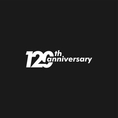 Fototapeta premium anniversary logo design, 120th anniversary, symbol, icon, party, logo design for 120th anniversary, vector, success, illustration, birthday, symbol, background, year, congratulations, greeting, invita