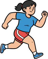 Vector silhouette of an athletic woman running