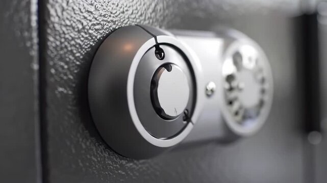 Close-up of a digital combination lock on a safe, conveying security and safety, ideal for themes of protection and valuable storage solutions.