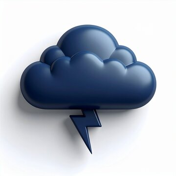3D thunderstorm cloud icon meteorologic 