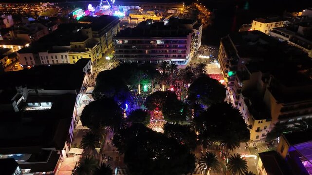 New Year's Eve Crowds at Plaza del Charco, Puerto de la Cruz, Tenerife