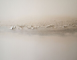 Mold and damp damage on interior wall from water leak or flooding