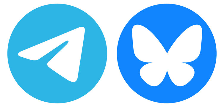 Telegram Bluesky Icons
