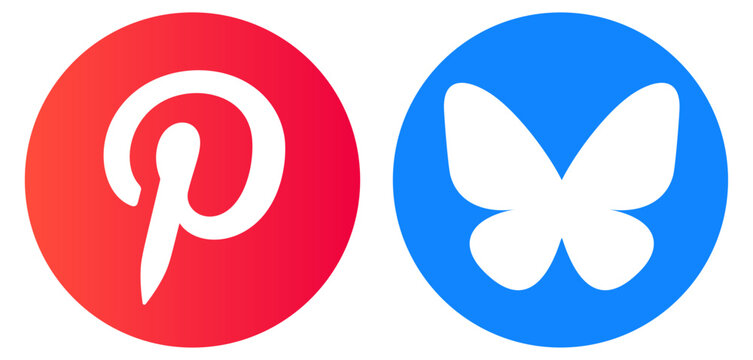 Pinterest Bluesky Icons